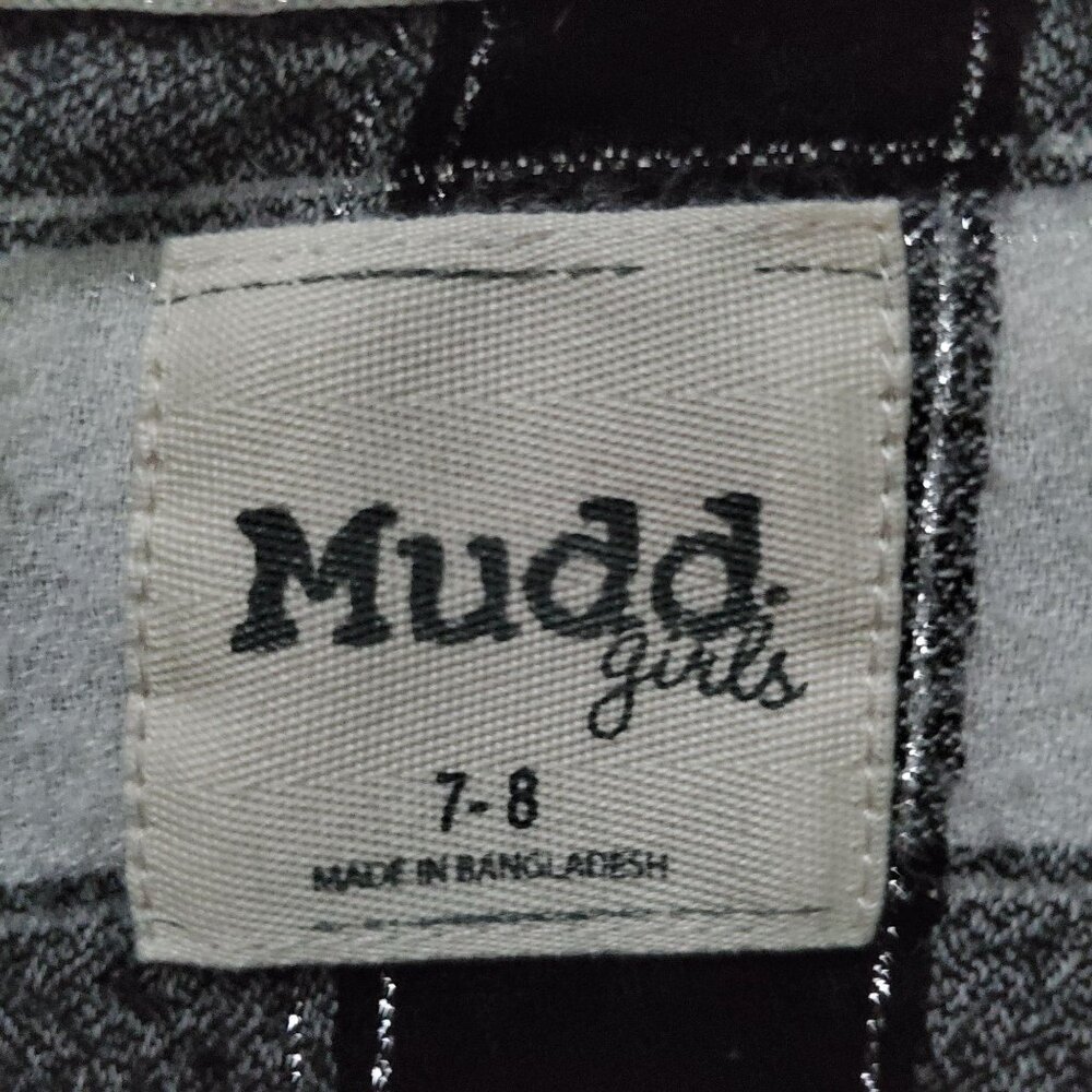 Mudd Girl’s Black And White Plaid Button Down Long Sleeve Shirt Size 7-8 - Picture 6 of 11